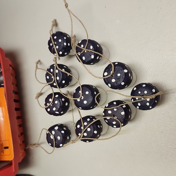 Hand Crafted Champagne Cork Toadstools Purple & White Ornament - Picture 4 of 4